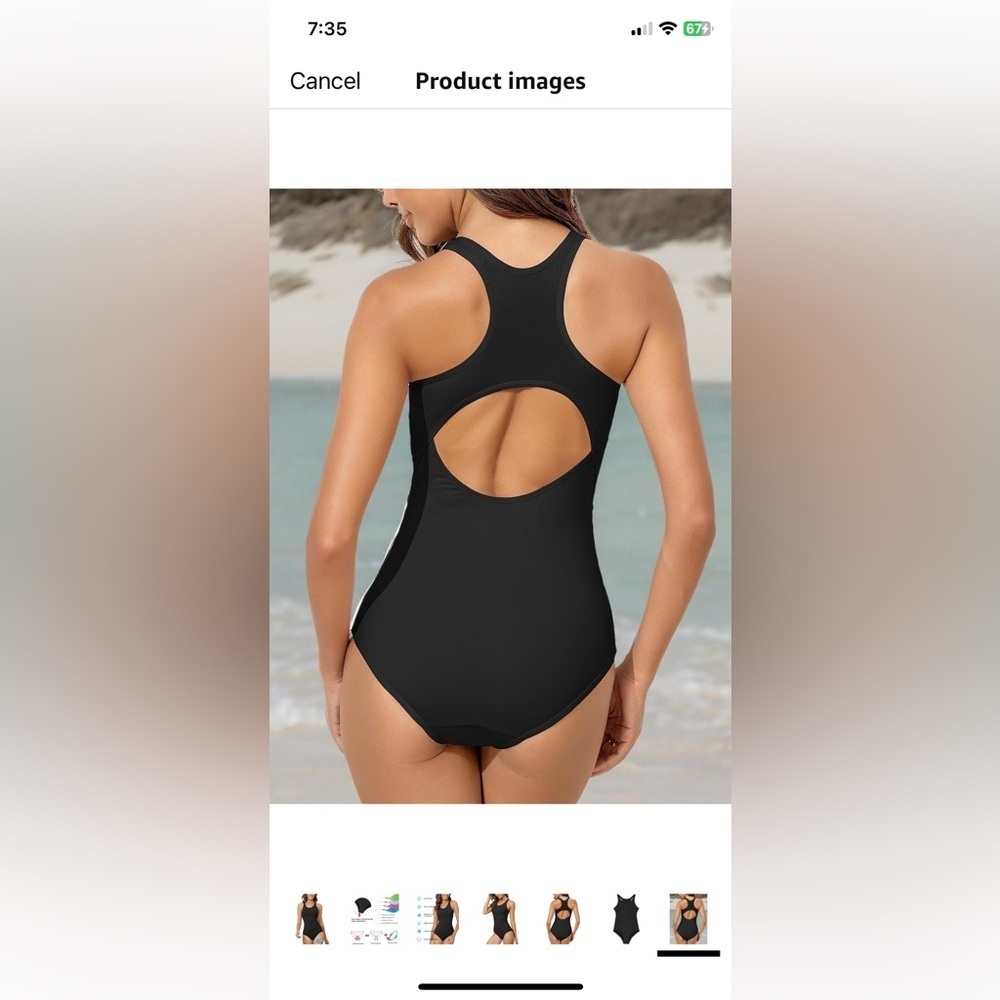 Racer back one piece swimsuit, period proof - Picture 10 of 12